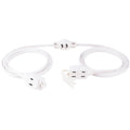 GE 3-Outlet 6ft. Polarized Dual Split Extension Cord, White