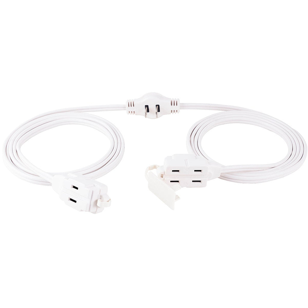 GE 3-Outlet 6ft. Polarized Dual Split Extension Cord, White