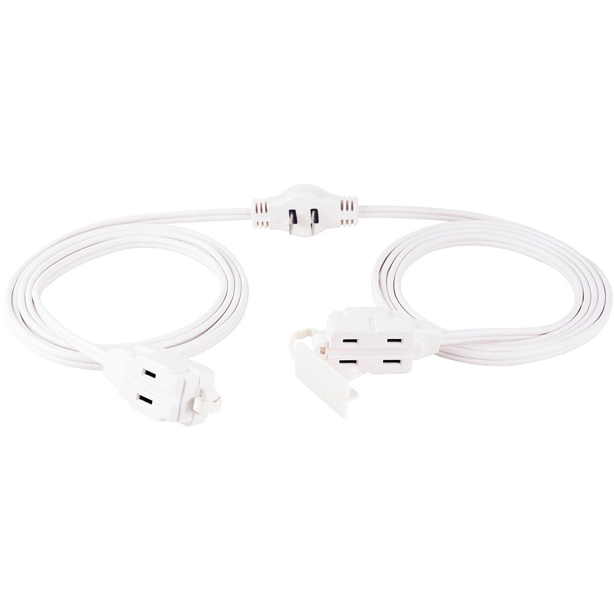 GE 3-Outlet 6ft. Polarized Dual Split Extension Cord, White