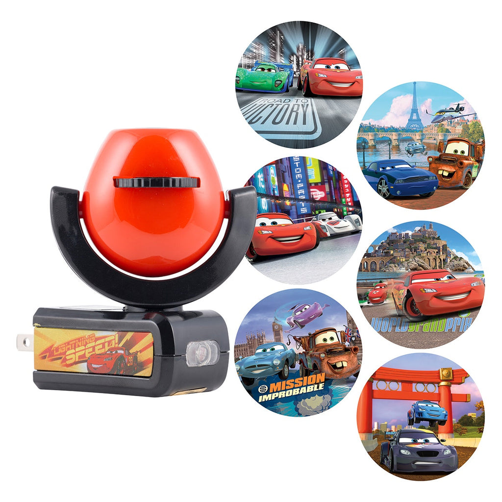 Projectables Disney Pixar Cars Light Sensing 6-Image LED Night Light, Black
