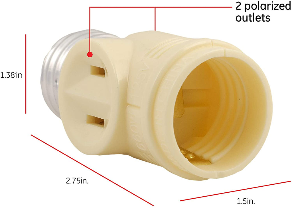 Power Gear 2-Outlet Socket Adapter, Ivory