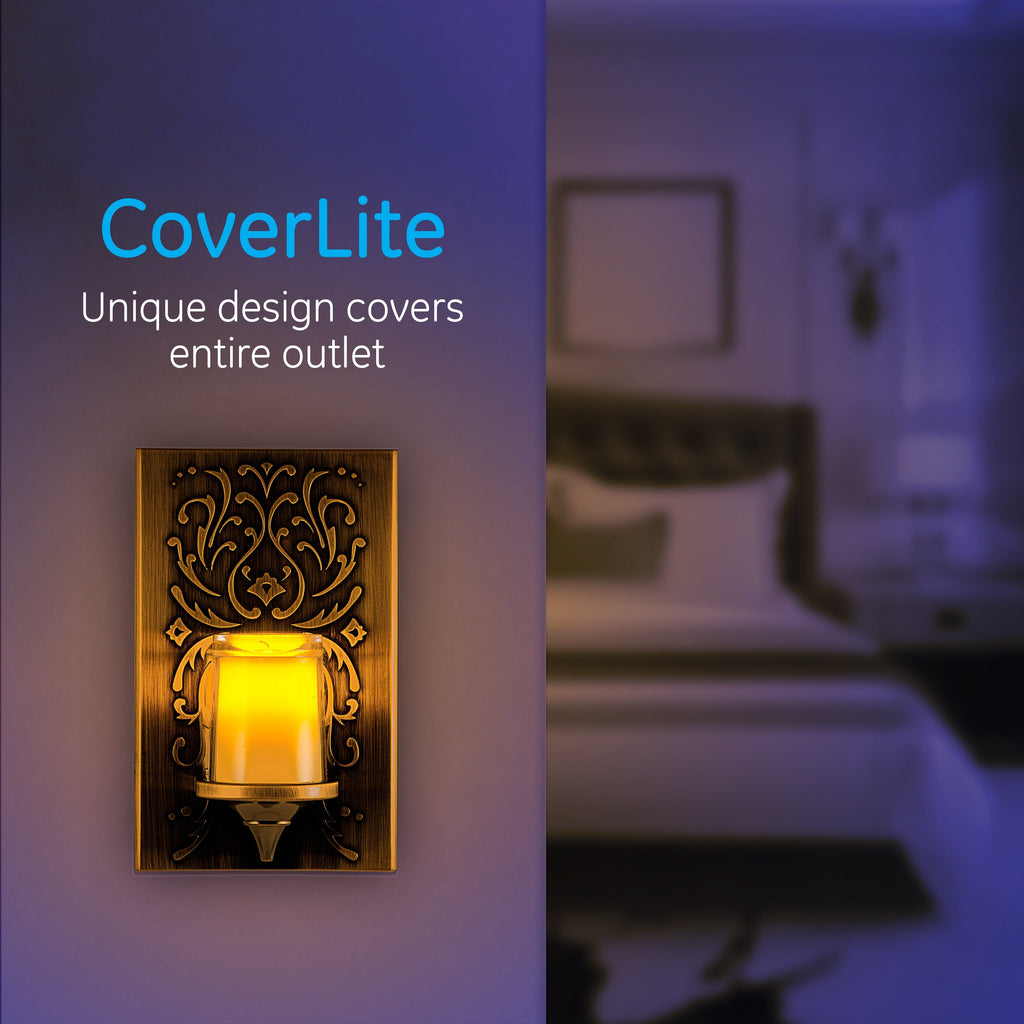 GE CandleLite Light Sensing LED Night Light, Oil-Rubbed Bronze