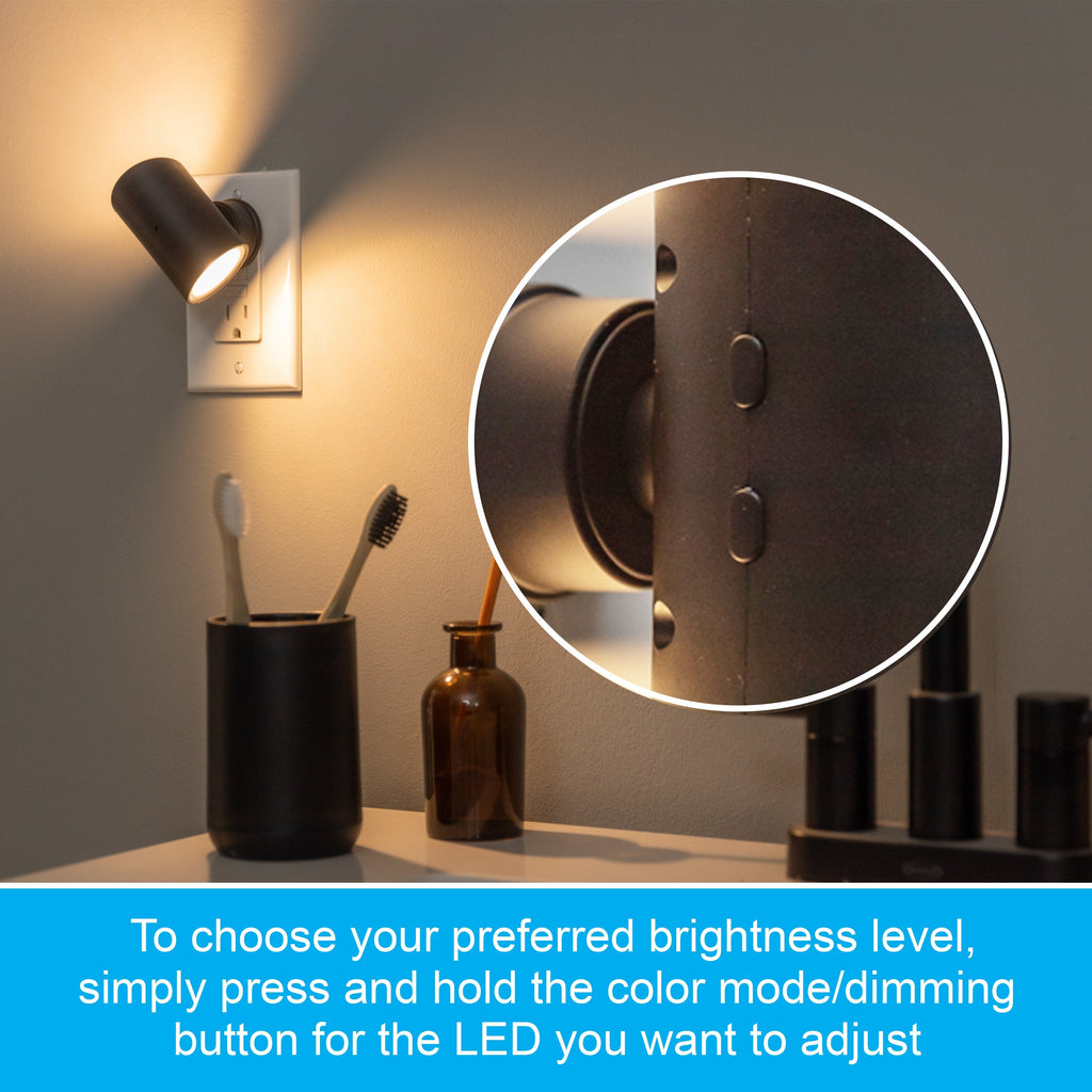 GE Color-Changing Light Sensing Swivel Night Light, Black