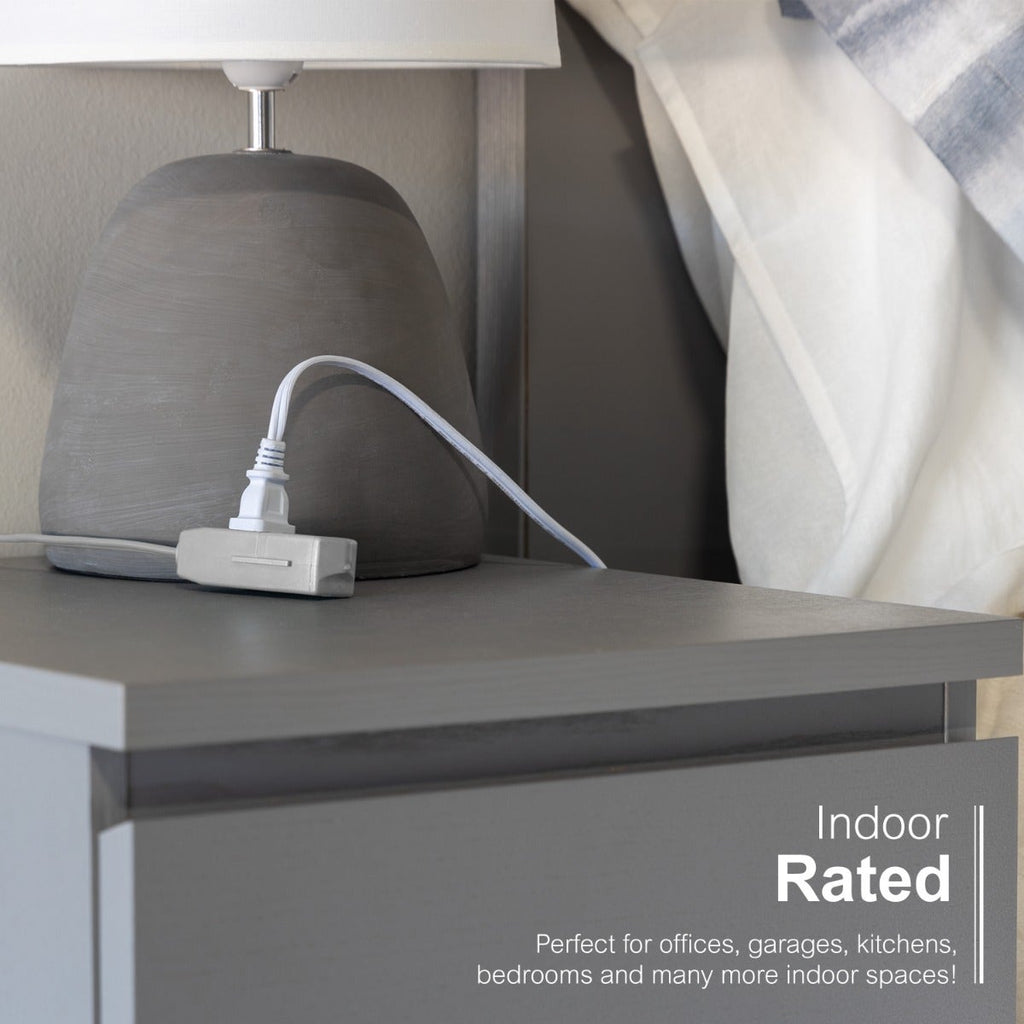 GE 3-Outlet 3ft. Extension Cord with Right-Angle Plug, Gray