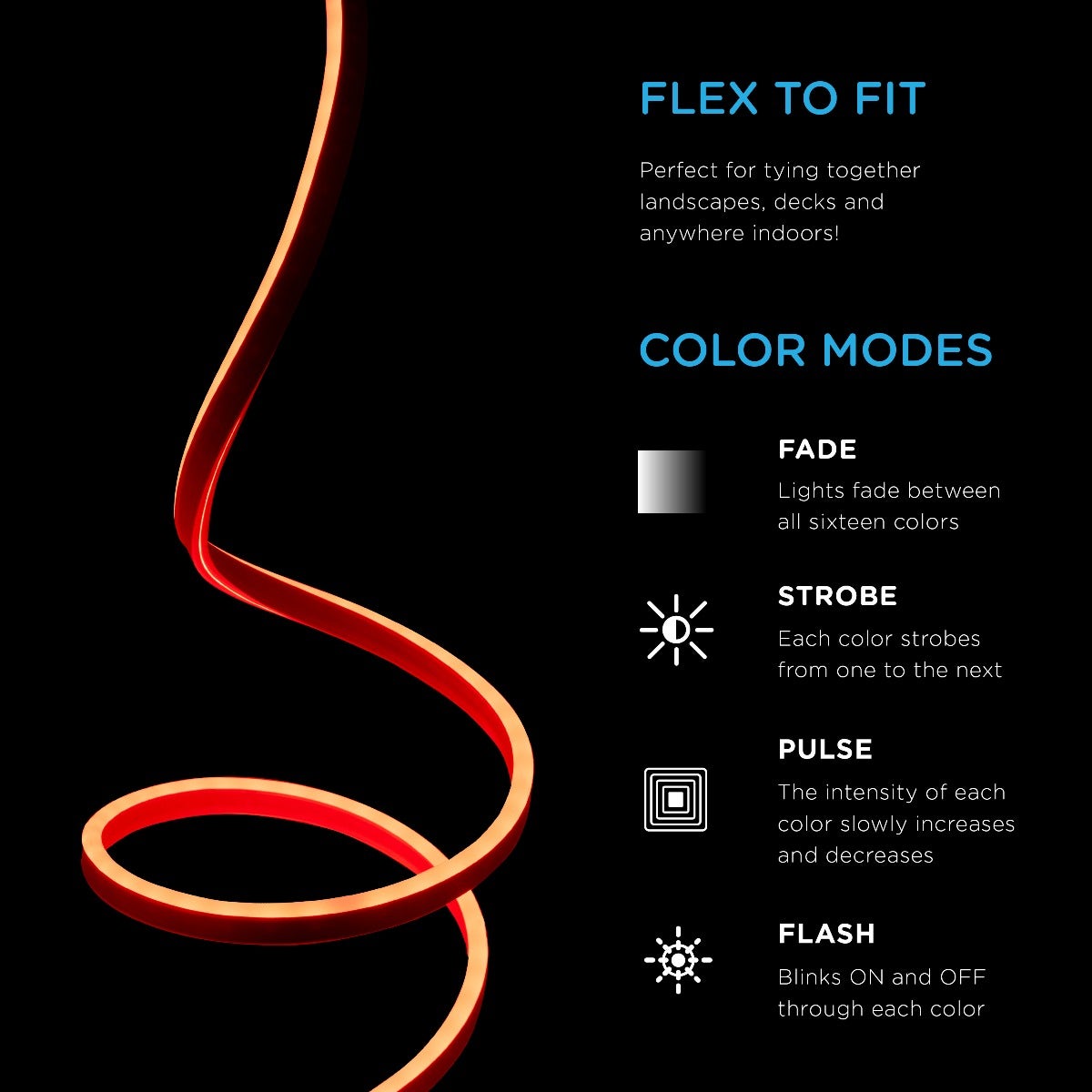 Enbrighten Indoor/Outdoor LED Flex Light, 24ft., Color Changing