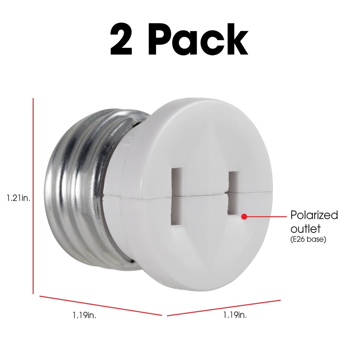 Power Gear Polarized Light Socket Adapter, White, 2pk