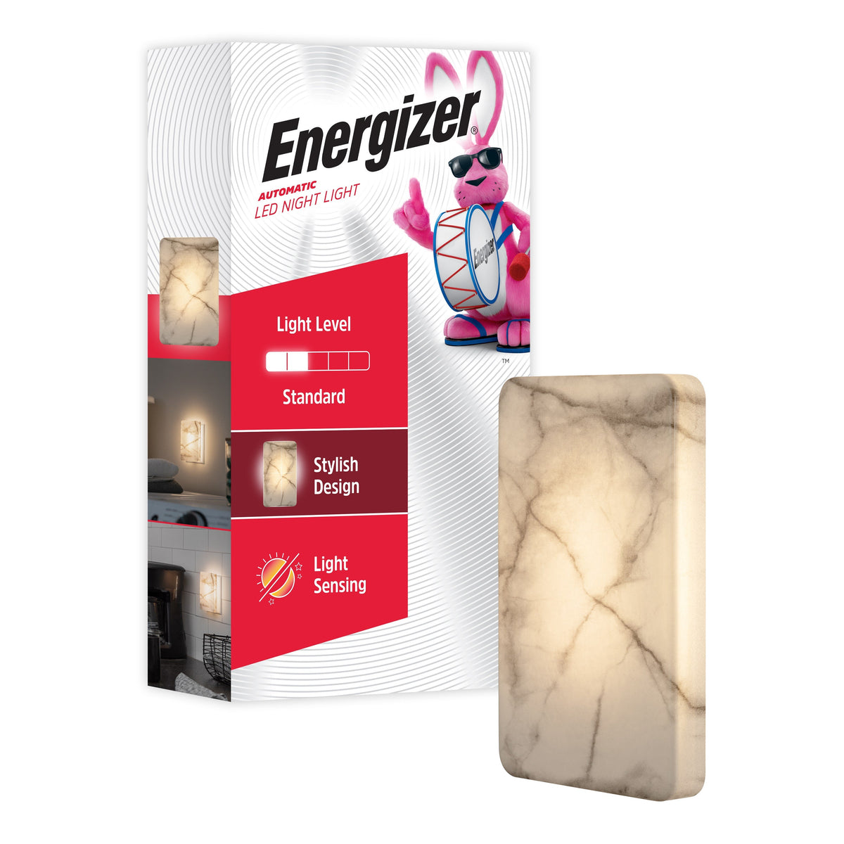Energizer Light Sensing LED Night Light, Marble