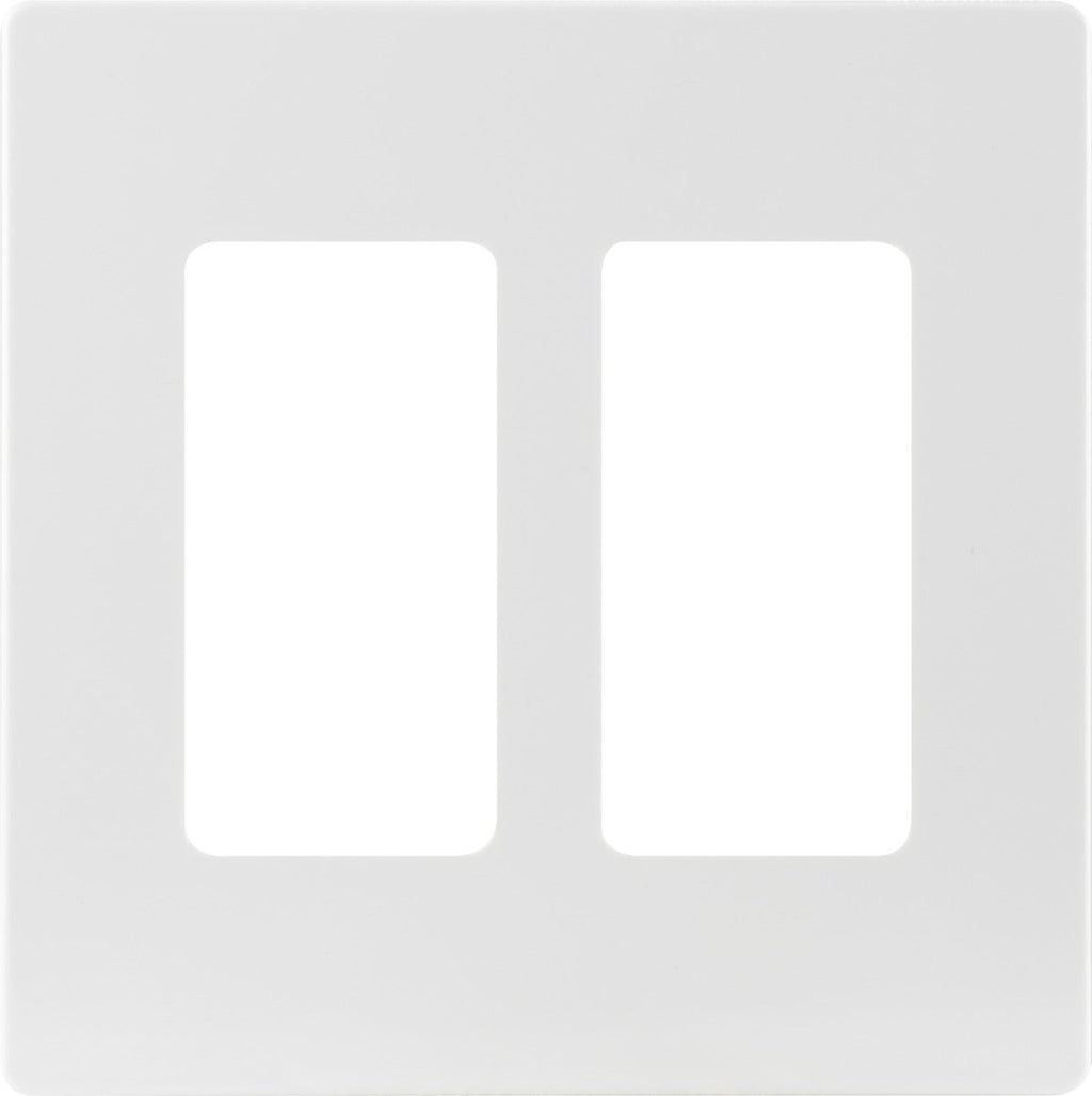 Power Gear Double Rocker Screwless Light Switch Wall Plate, 5 Pack, White