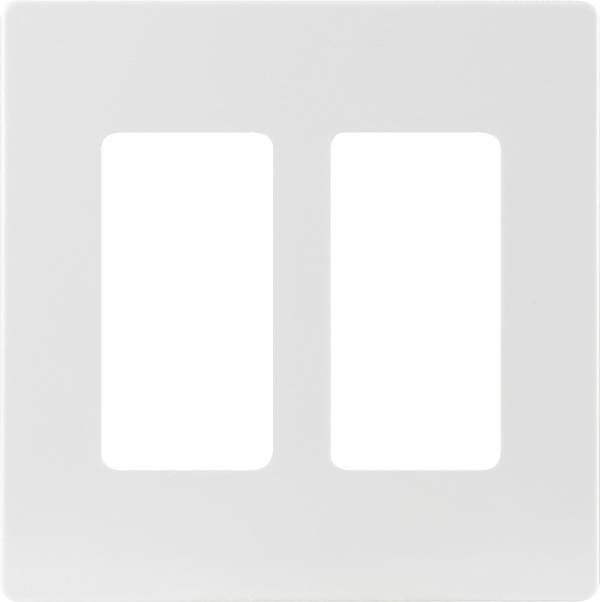 Power Gear Double Rocker Screwless Light Switch Wall Plate, 5 Pack, White