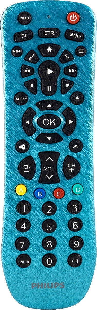 Philips 3-Device Universal Remote, Brushed Electric Blue