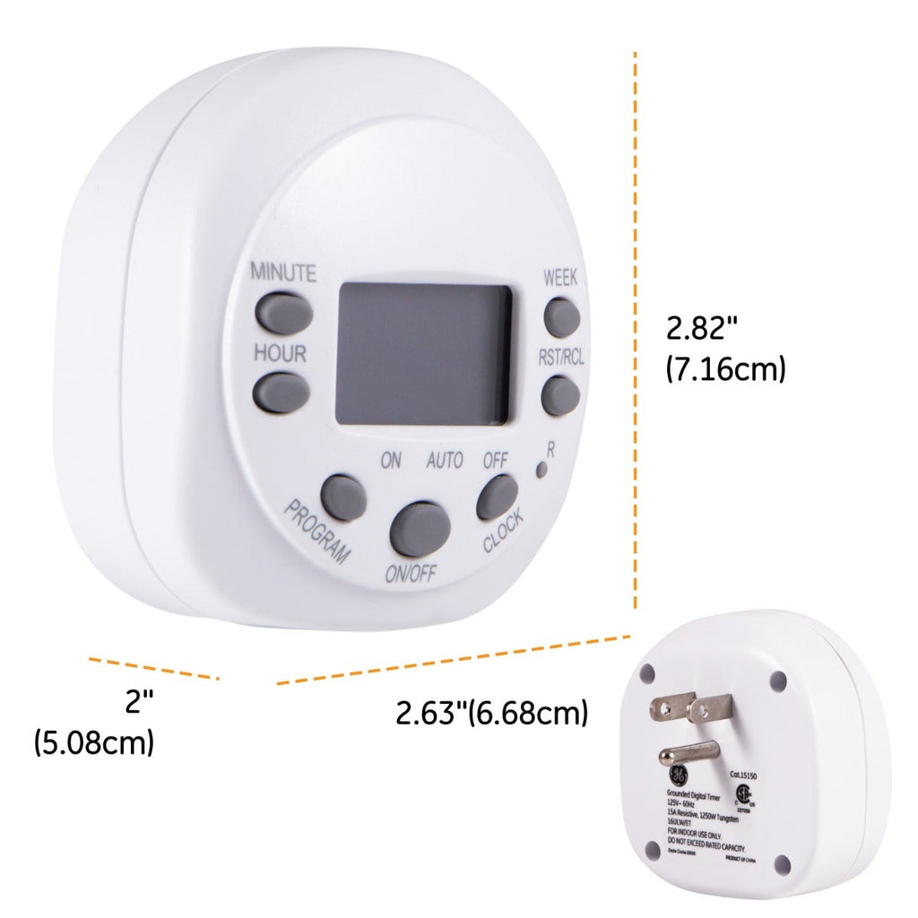 GE Indoor Plug-In 7-Day Digital Timer, White