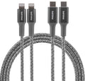 Philips 3ft. USB-C to Lightning Charging Cable with Braided Cord, 2 Pack, Gray