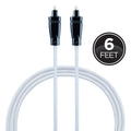 GE 6ft. Digital Toslink Fiber Optic Cable with Mini Toslink Adapters, Silver
