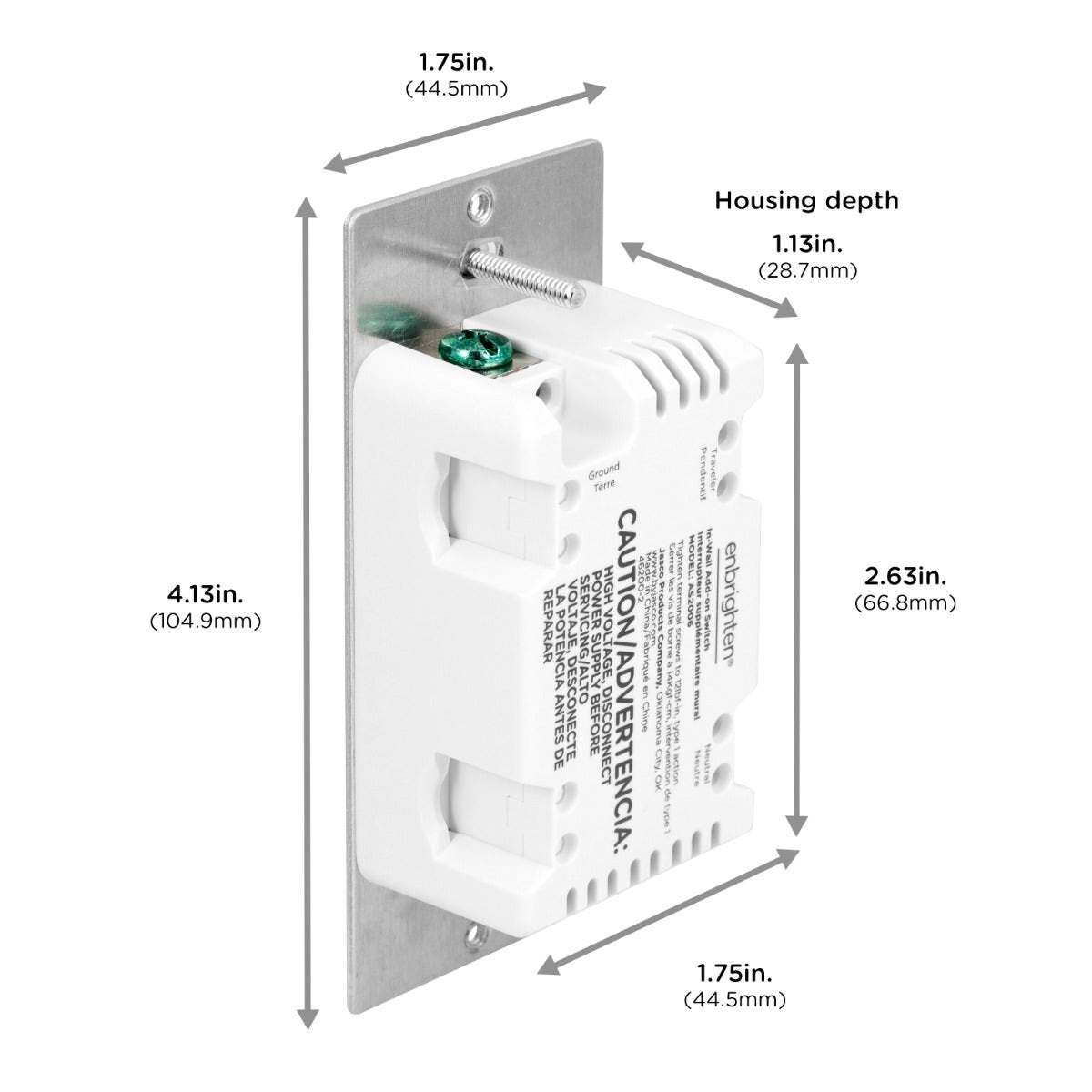 Enbrighten Add-On Toggle Switch with QuickFit and SimpleWire, White