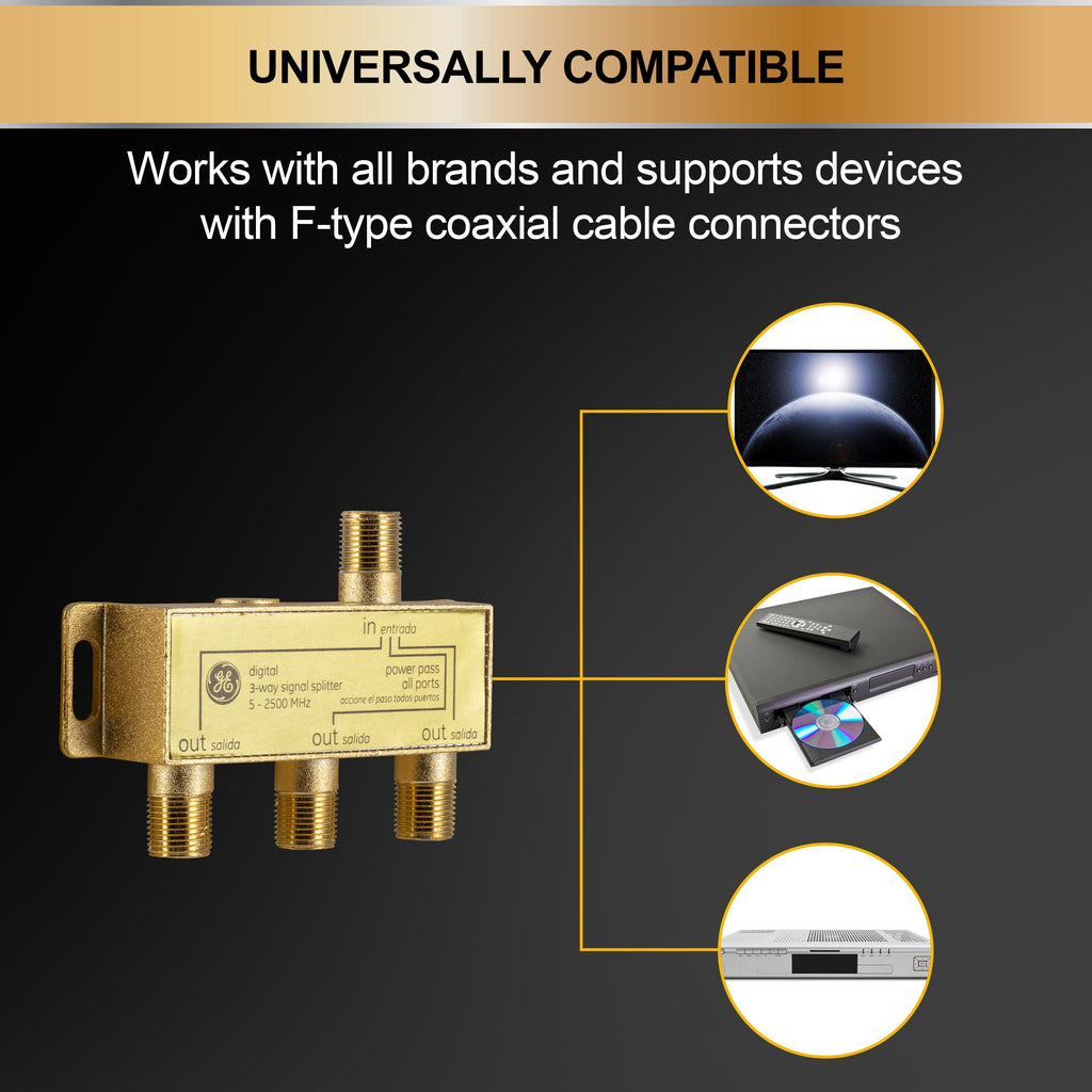 GE 3-Way Video Cable Splitter
