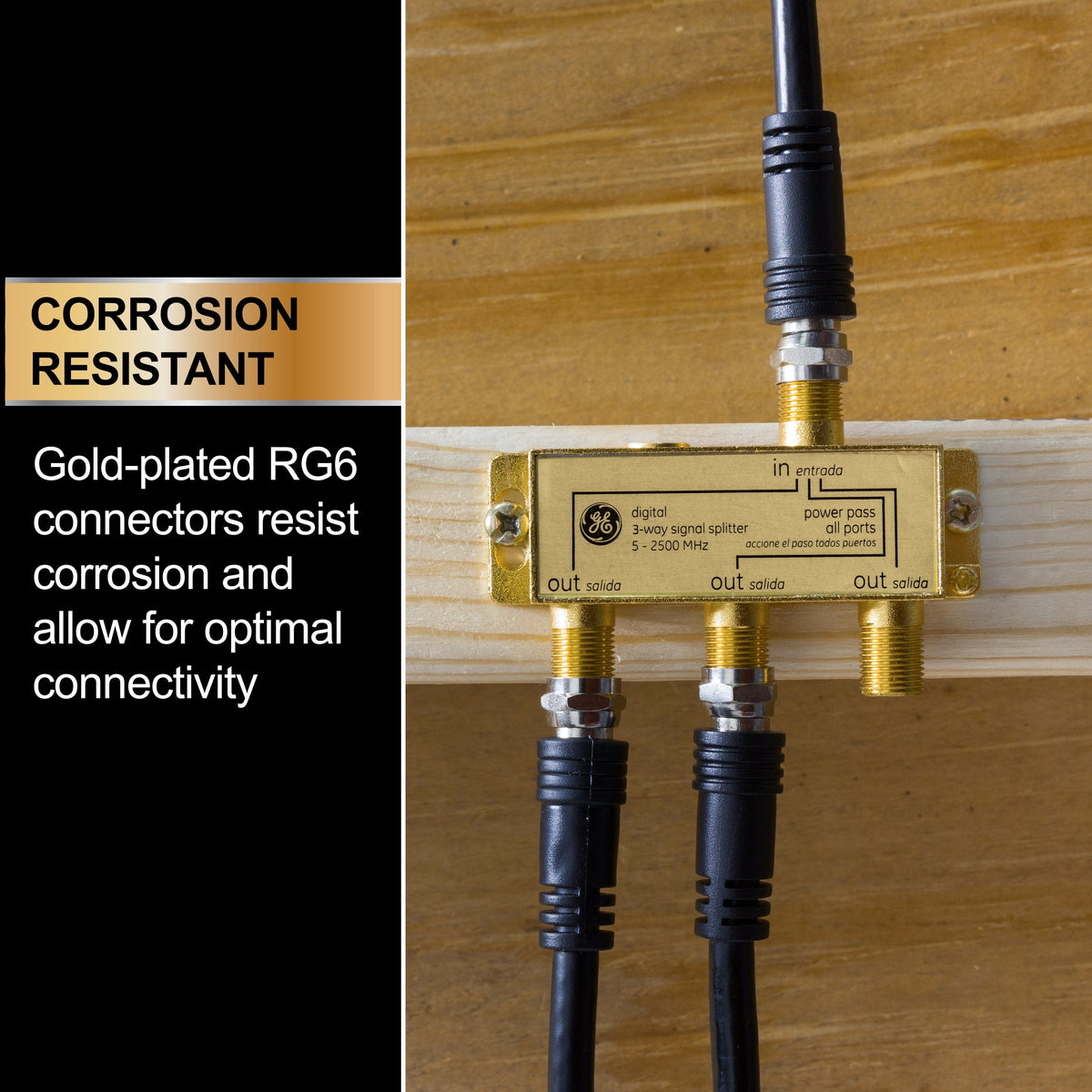 GE 3-Way Video Cable Splitter