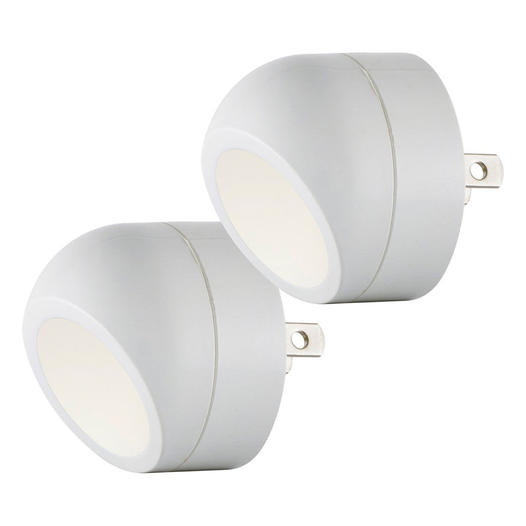 Energizer Plug-In Rotating Light Sensing LED Night Light, 2 Pack, White