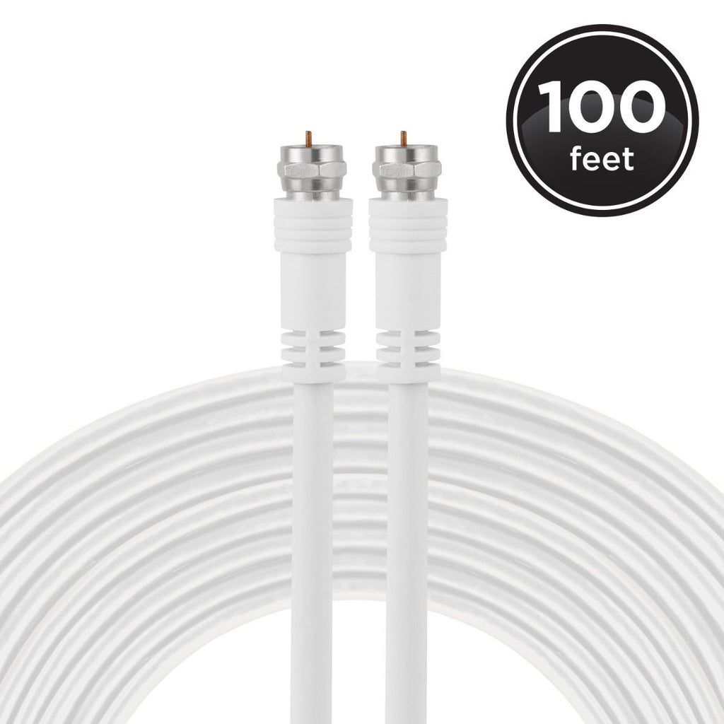UltraPro 100ft. RG6 Coax Cable With F-Type Connectors, White