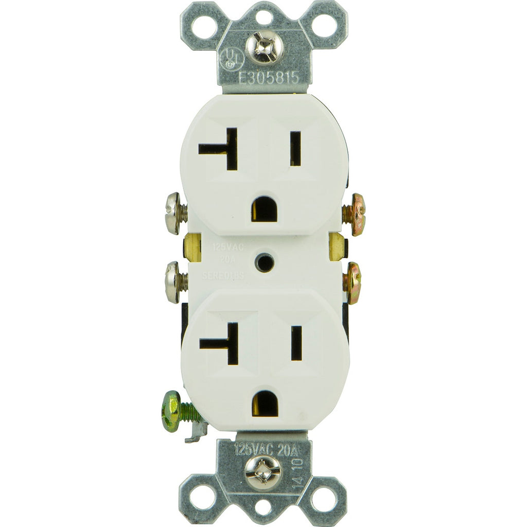GE Grounding Duplex Receptacle, White