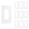 Power Gear Single Screwless Rocker Light Switch Wall Plate, 10 Pack, White