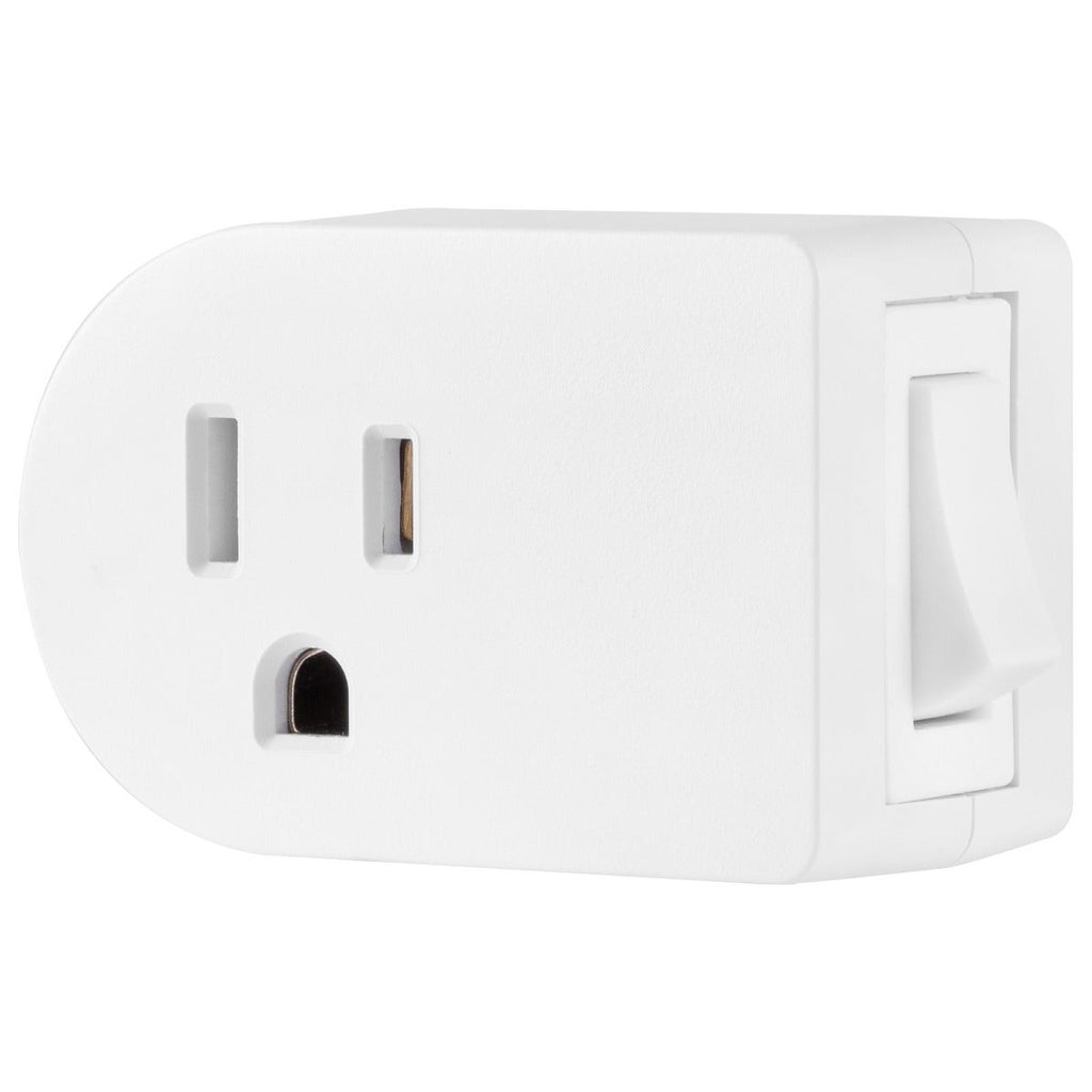 Cordinate Grounded 1-Outlet Power Switch, White