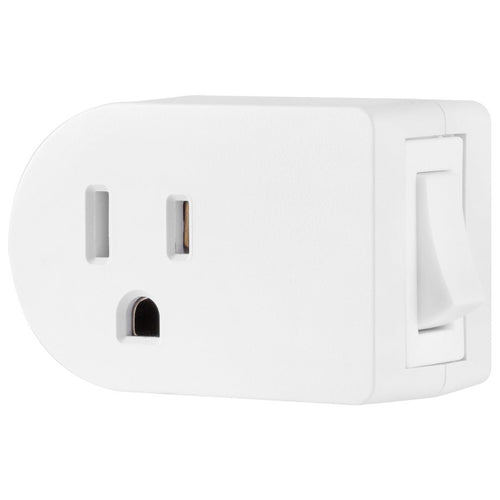 Cordinate Grounded 1-Outlet Power Switch, White
