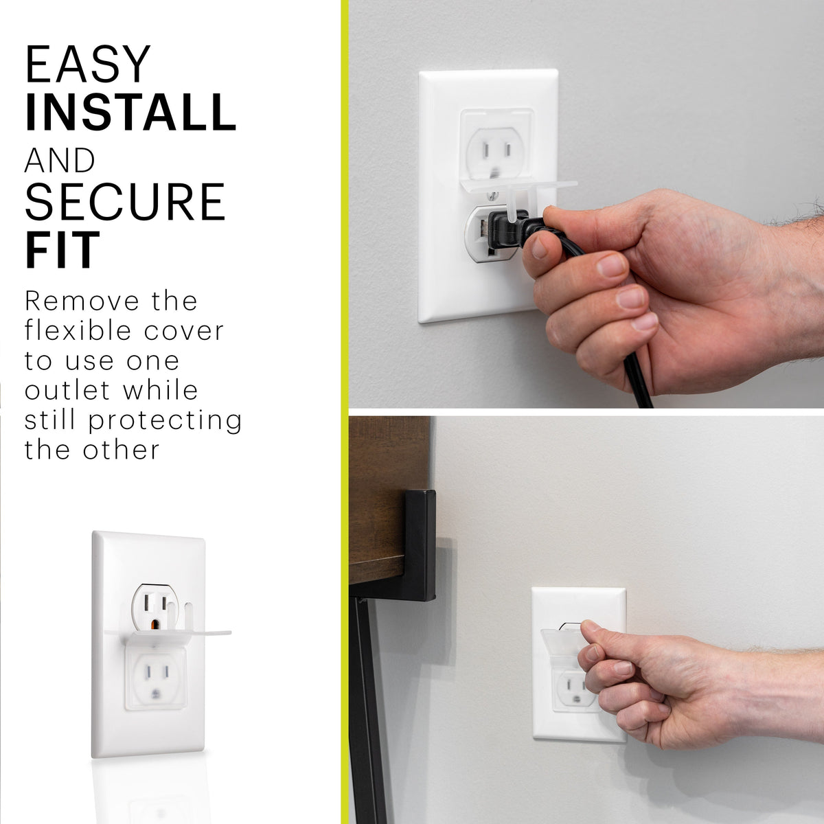 Power Gear Dual Flexible Outlet Safety Covers, White, 30 Pack