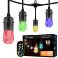 Enbrighten Seasons Color-Changing Classic LED Cafe Lights, 20 Bulbs, 40ft. Black Cord