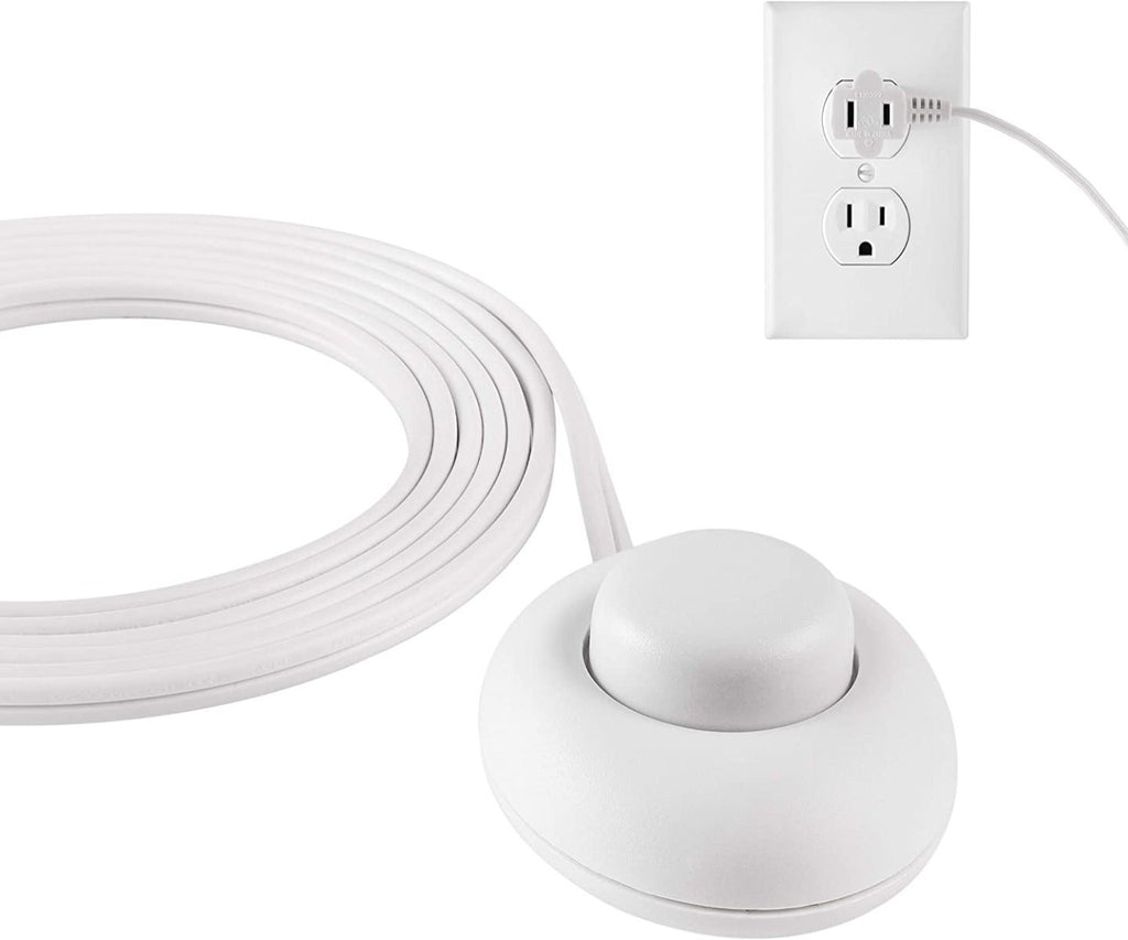 Philips 1-Outlet 9ft. Extension Cord with Foot Switch, White