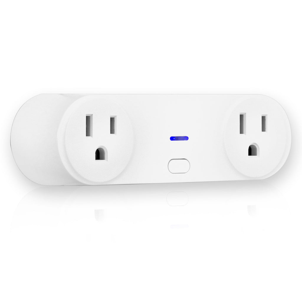 Enbrighten VIBE Plug-In 2-Outlet WiFi Smart Switch, White