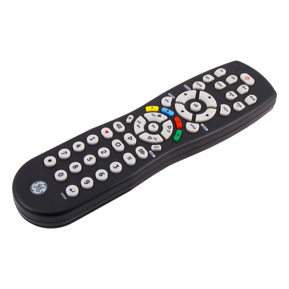 GE 8-Device Universal Remote, Black