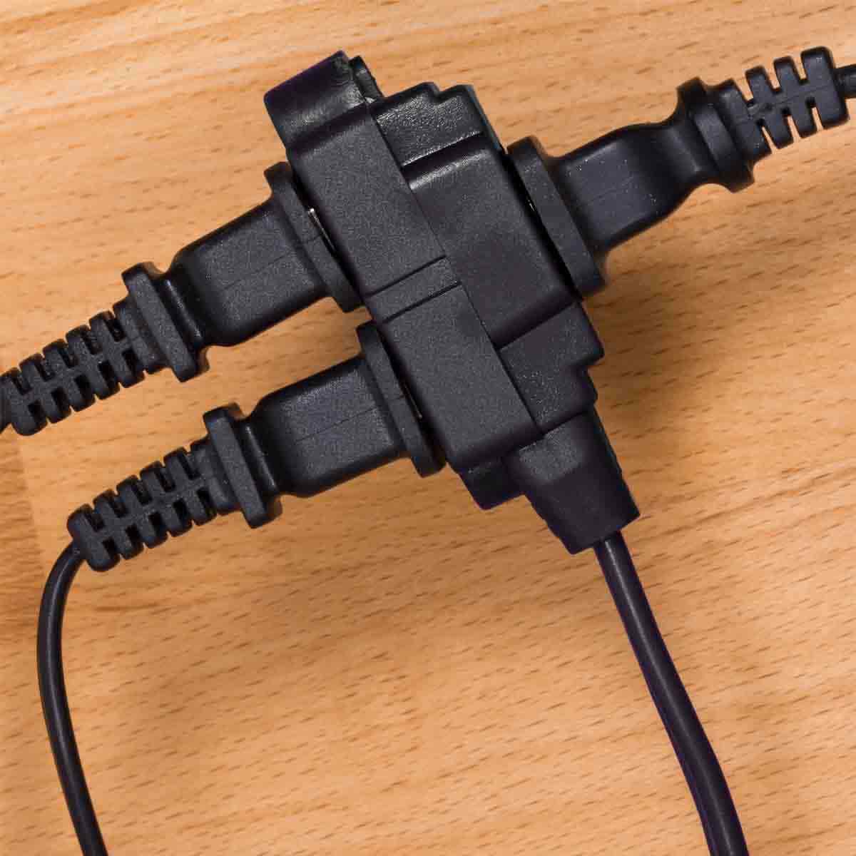 GE 3-Outlet 12ft. Extension Cord with twist-to-Close Outlets, Black