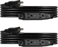 UltraPro 3-Outlet 15ft. Heavy Duty Indoor/Outdoor Extension Cord, 2 Pack, Black