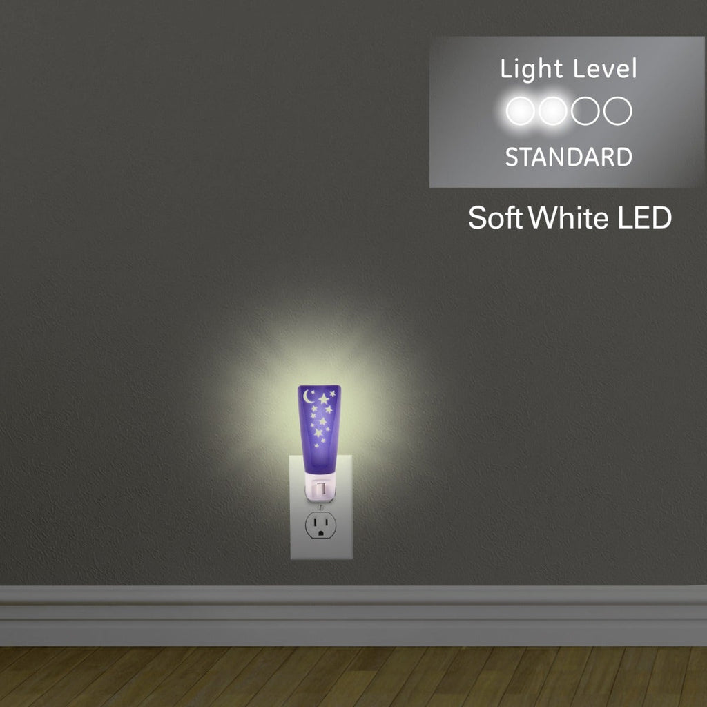 Lights by Night Moon and Stars Manual On/Off LED Night Light, Blue