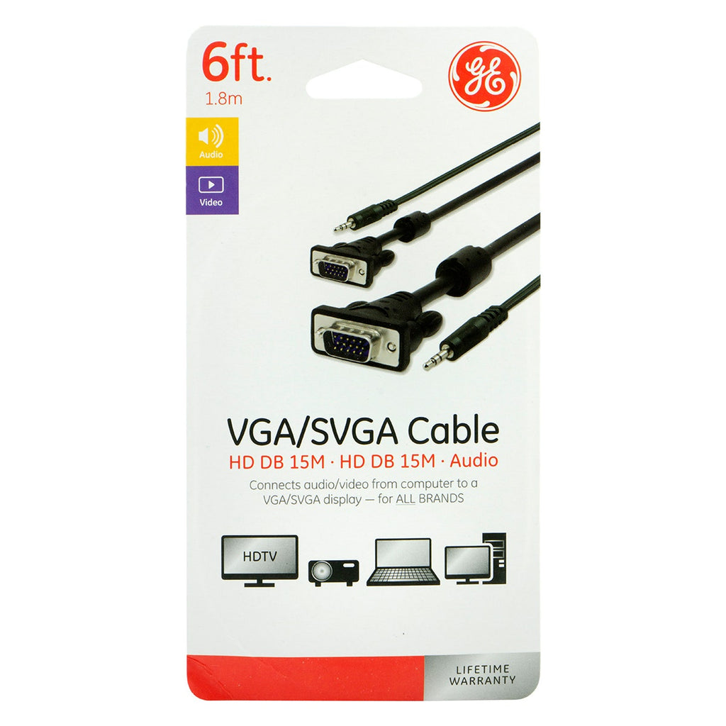 GE 6ft. VGA/SVGA Cable, Black