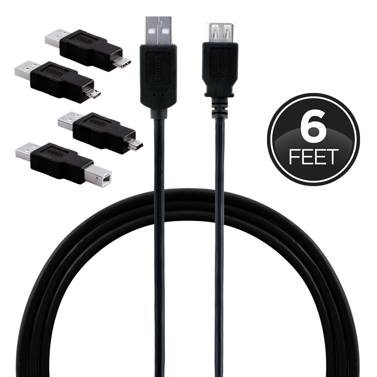 Philips Universal USB Cable Kit, Black
