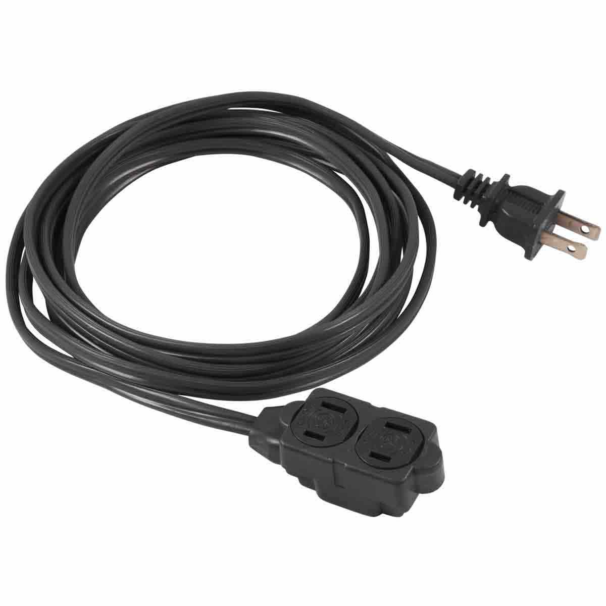 GE 3-Outlet 15ft. Extension Cord with Twist-to-Close Outlets, Black