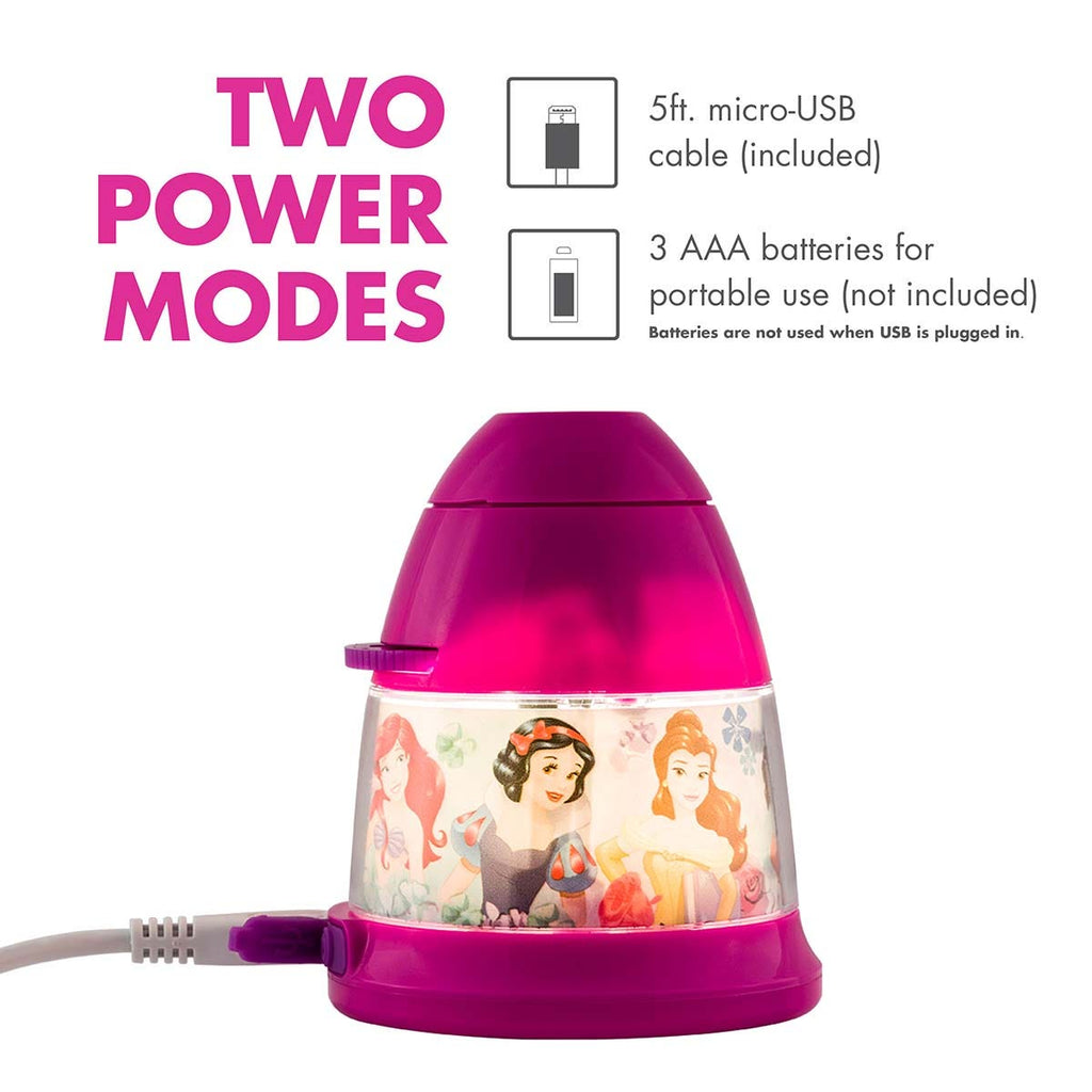 Projectables Disney Princesses Tabletop 8-Image LED Night Light, Pink