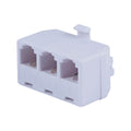 Power Gear 2-Line In-Wall Telephone Triplex Adapter, RJ11, White