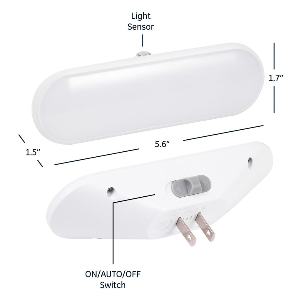 GE UltraBright Plug-In Automatic LED Light Bar, 4 Pack, White