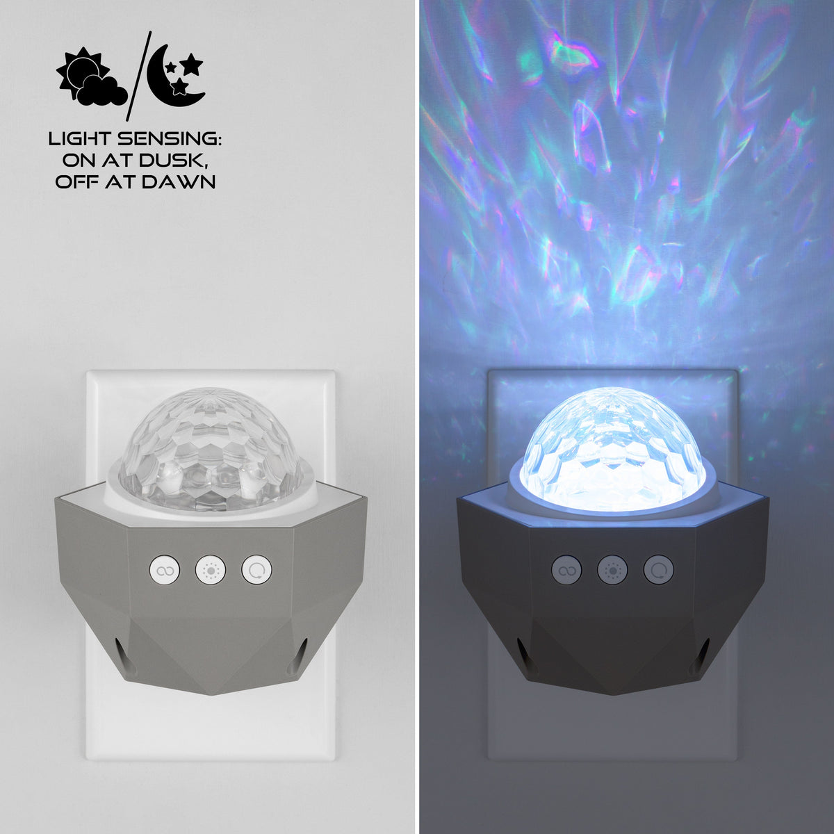 Enbrighten Galaxy Wave Plug-In Projector LED Night Light, White