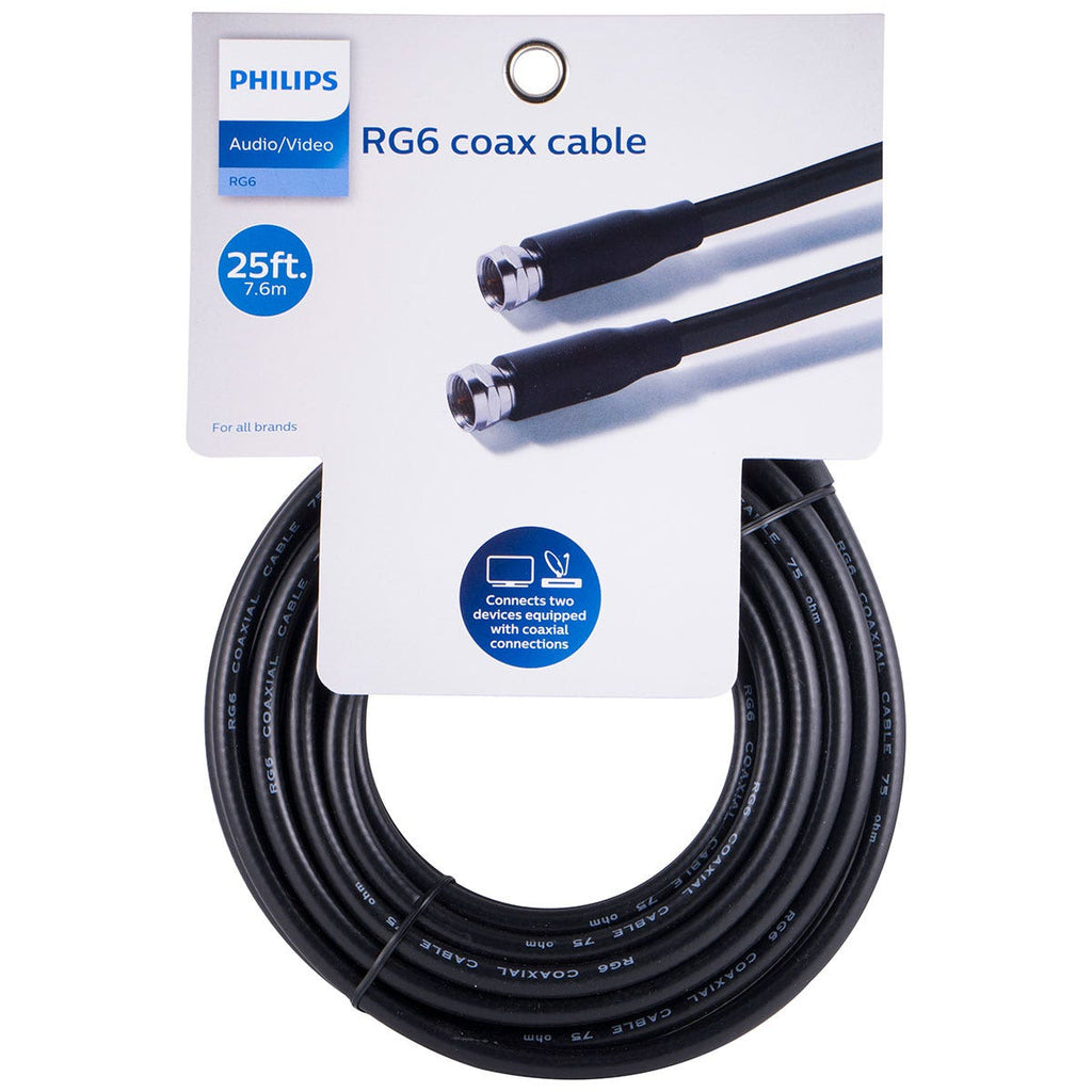 Philips 25 ft. RG6 Coaxial Cable, Black