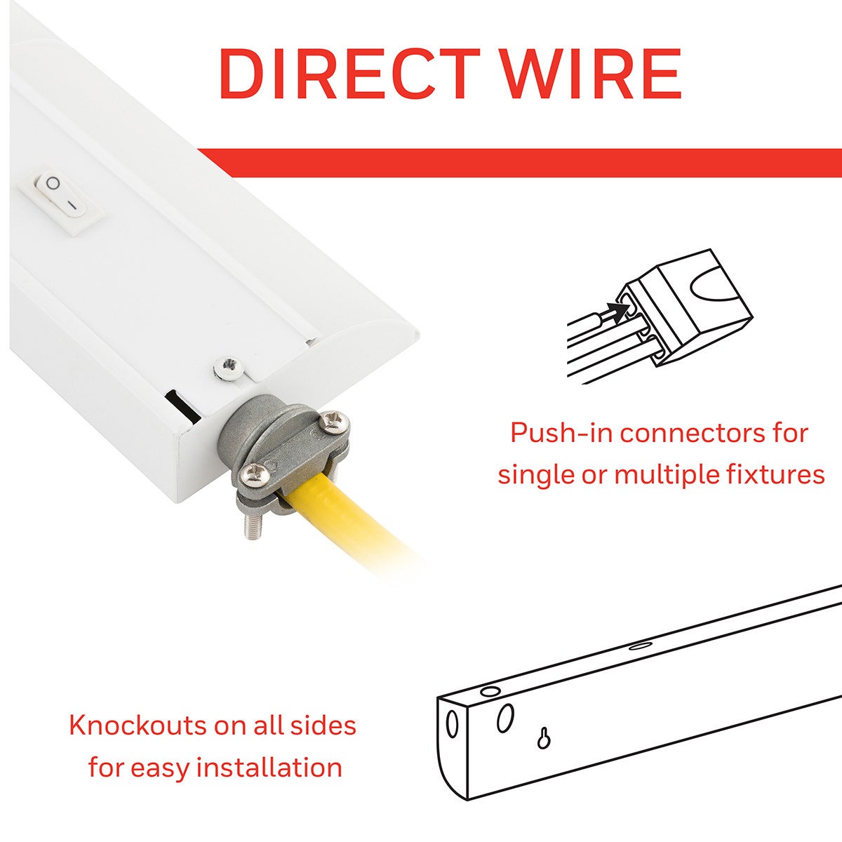 UltraPro 12in. On/Off Direct Wire LED Light Fixture