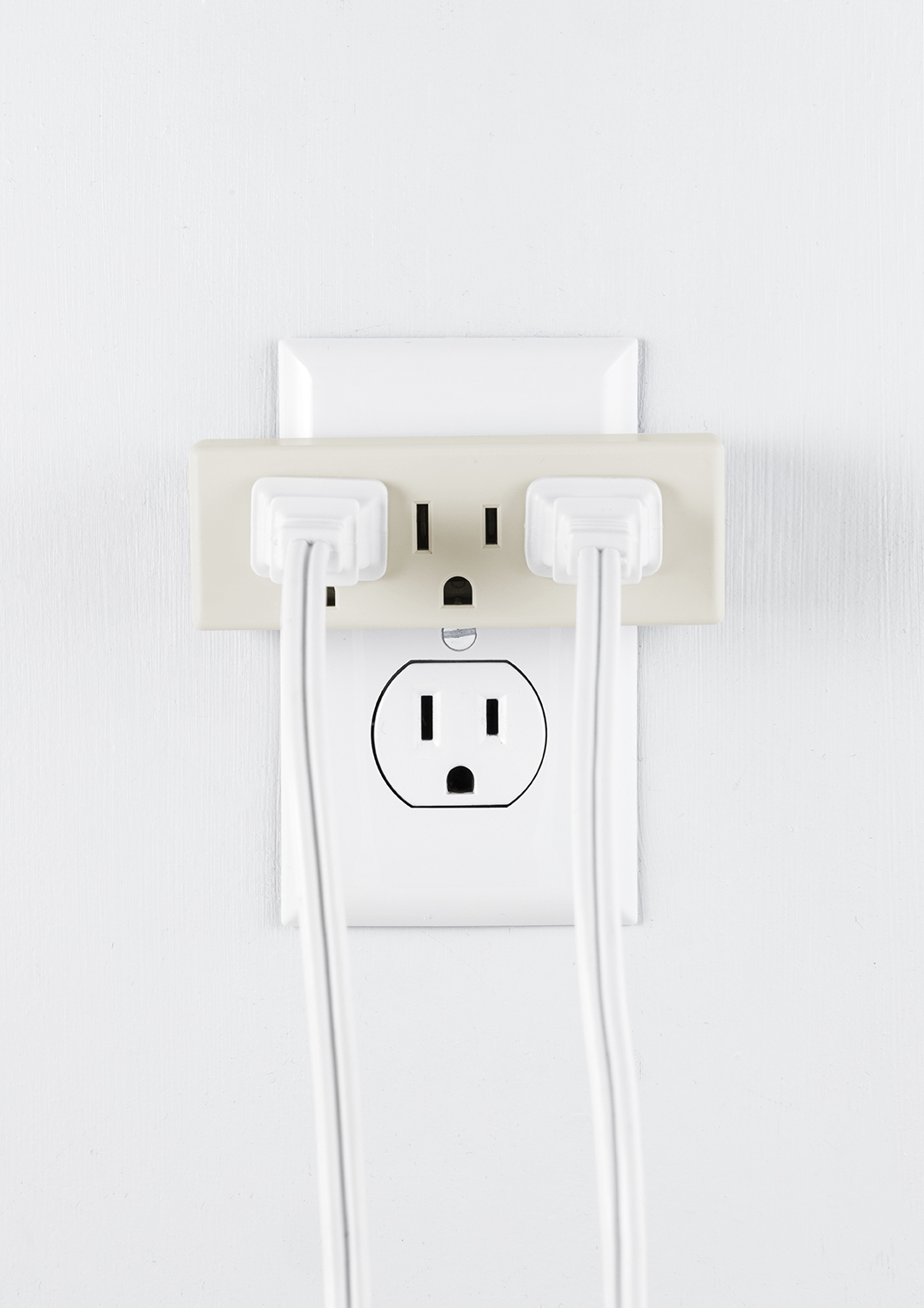 GE 3-Outlet Wall Tap, Light Almond