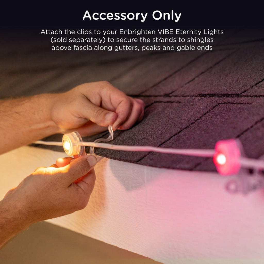 Enbrighten WiFi VIBE Eternity Eave Lights Shingle Clips, 12 Pack