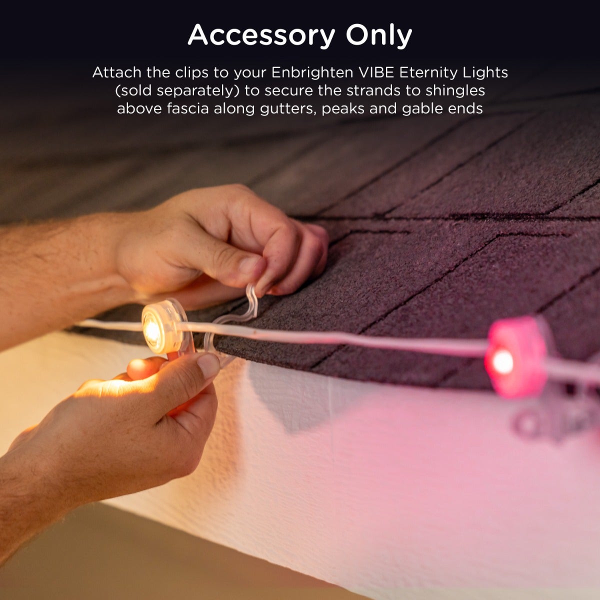 Enbrighten WiFi VIBE Eternity Eave Lights Shingle Clips, 12 Pack