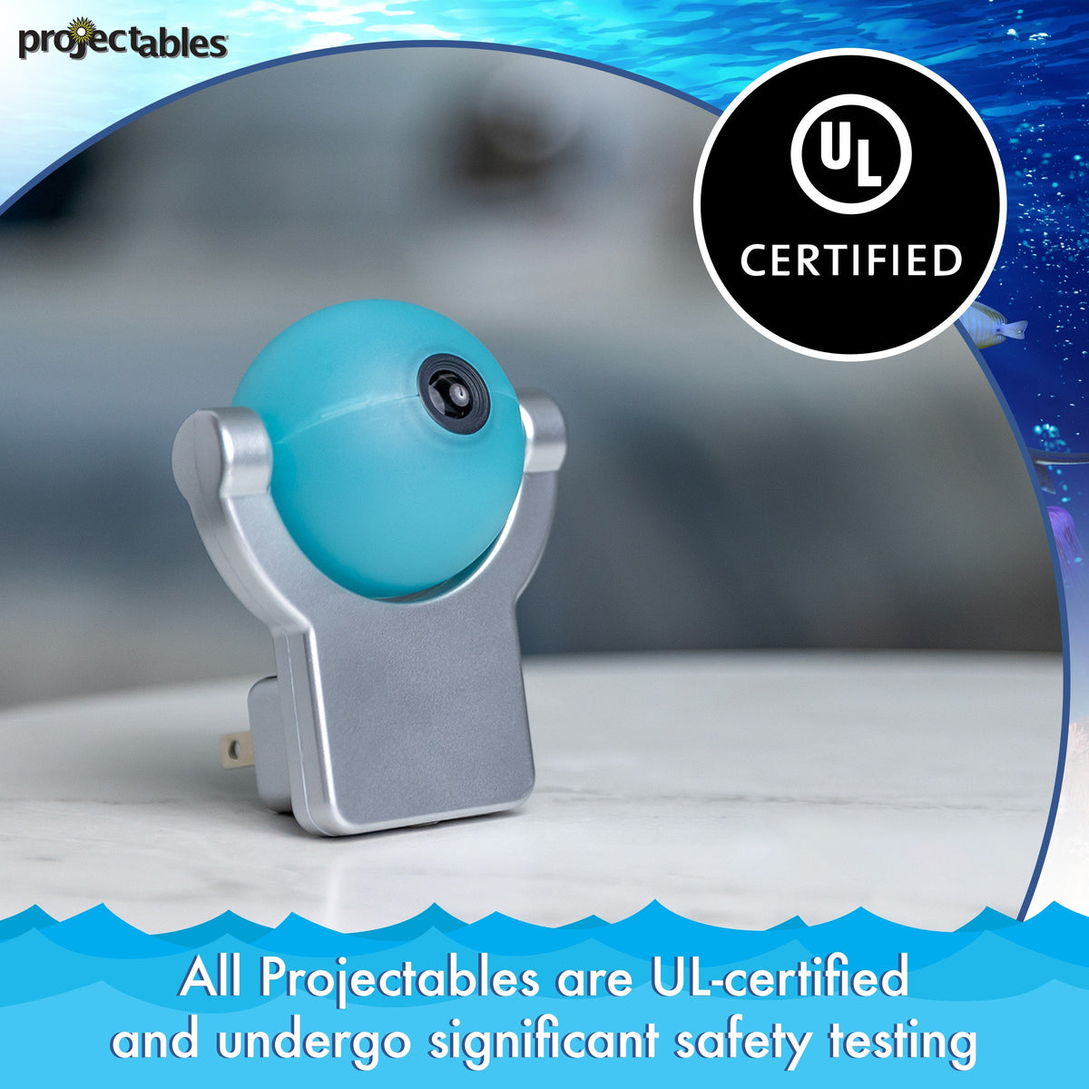 Projectables Tropical Fish Light Sensing LED Night Light, Blue