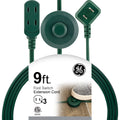 GE 3-Outlet 9ft. Extension Cord with Footswitch, Green