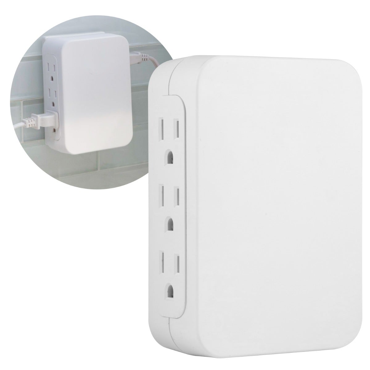 GE Pro 6-Outlet Wall Tap with Surge Protection, White