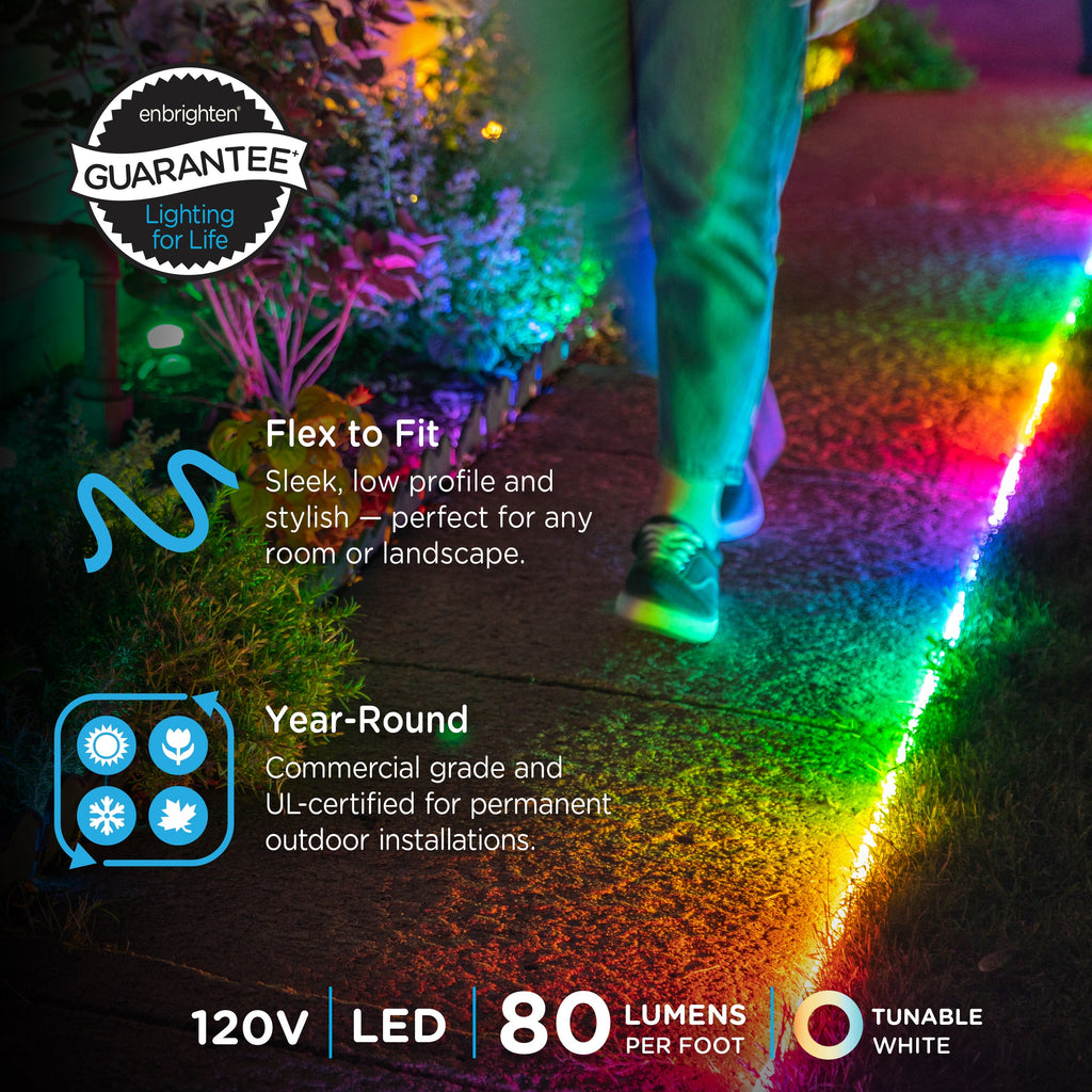 Enbrighten WiFi VIBE Indoor/Outdoor Color-Changing LED Flex Light, 8ft.